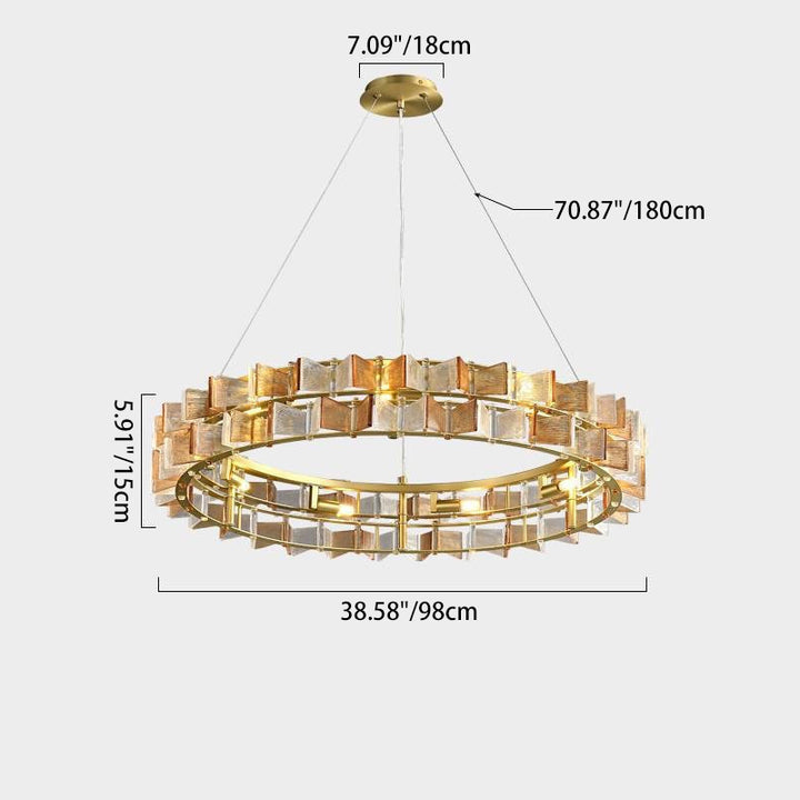 Modern Luxury Round Glass Iron 6/9/12 - Light Chandelier For Dining Room