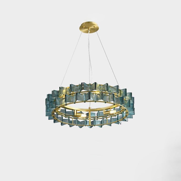Modern Luxury Round Glass Iron 6/9/12 - Light Chandelier For Dining Room