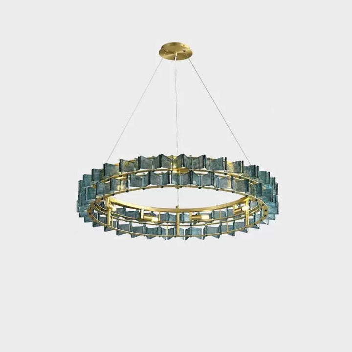 Modern Luxury Round Glass Iron 6/9/12 - Light Chandelier For Dining Room
