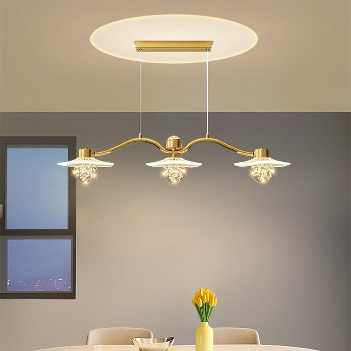 Moderne Luxus Disc Sternenhimmel Hardware Acryl Eisen LED Kronleuchter Insel Licht für Esszimmer 