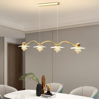 Lustre LED en fer acrylique matériel ciel étoilé de luxe moderne pour salle à manger 