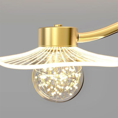 Lustre LED en fer acrylique matériel ciel étoilé de luxe moderne pour salle à manger 