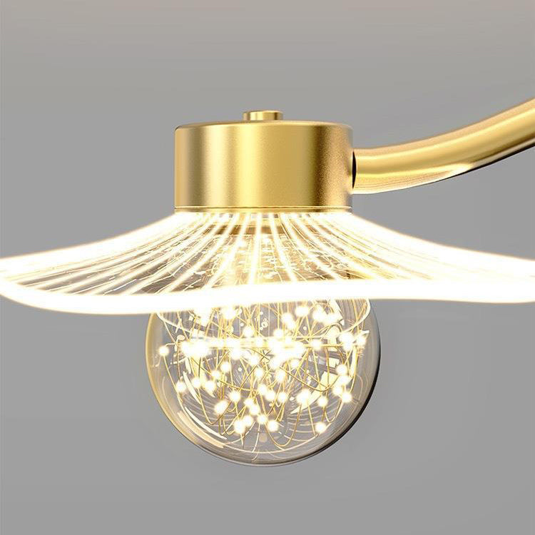 Lustre LED en fer acrylique matériel ciel étoilé de luxe moderne pour salle à manger 