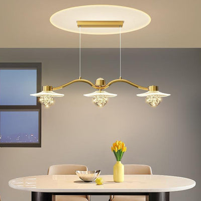Lustre LED en fer acrylique matériel ciel étoilé de luxe moderne pour salle à manger 
