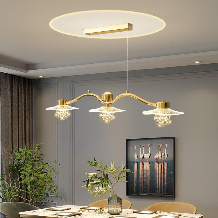 Lustre LED en fer acrylique matériel ciel étoilé de luxe moderne pour salle à manger 