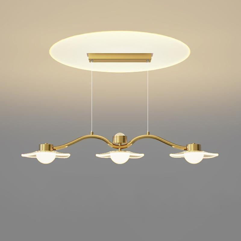 Lustre LED en fer acrylique matériel ciel étoilé de luxe moderne pour salle à manger 