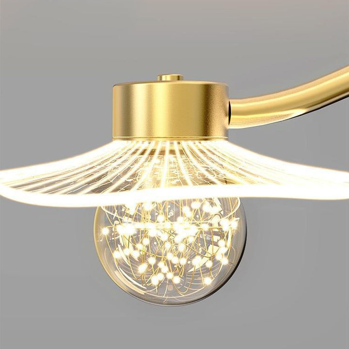 Lustre LED en fer acrylique matériel ciel étoilé de luxe moderne pour salle à manger 