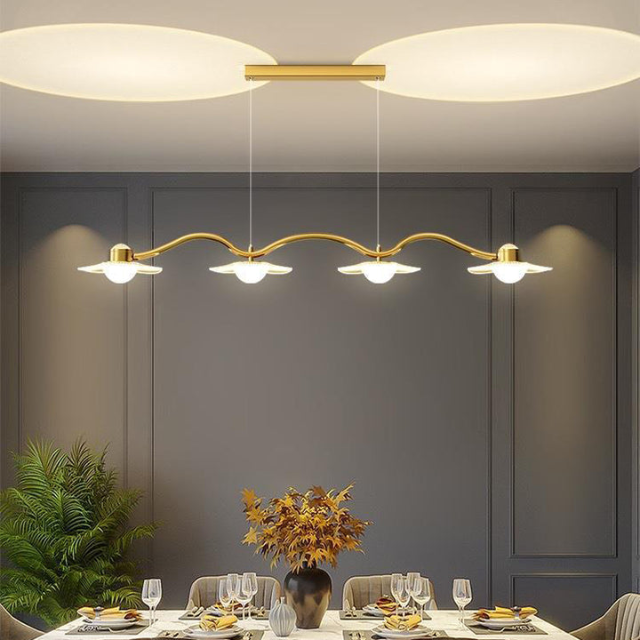 Moderne Luxus Disc Sternenhimmel Hardware Acryl Eisen LED Kronleuchter Insel Licht für Esszimmer 