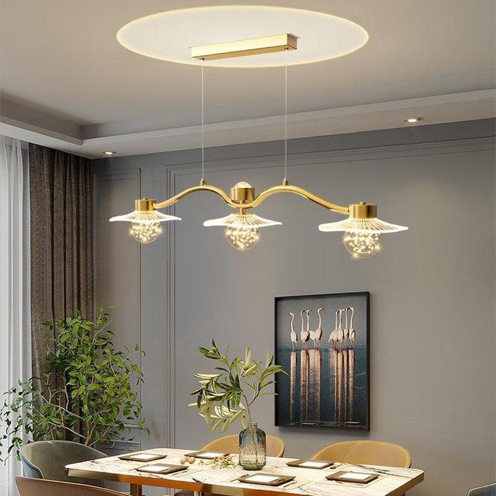 Lustre LED en fer acrylique matériel ciel étoilé de luxe moderne pour salle à manger 