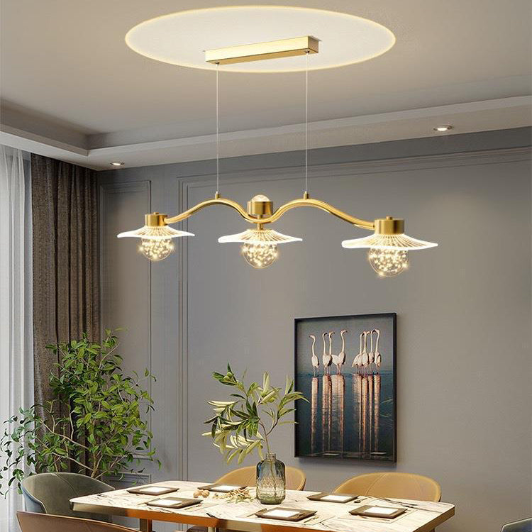 Lustre LED en fer acrylique matériel ciel étoilé de luxe moderne pour salle à manger 