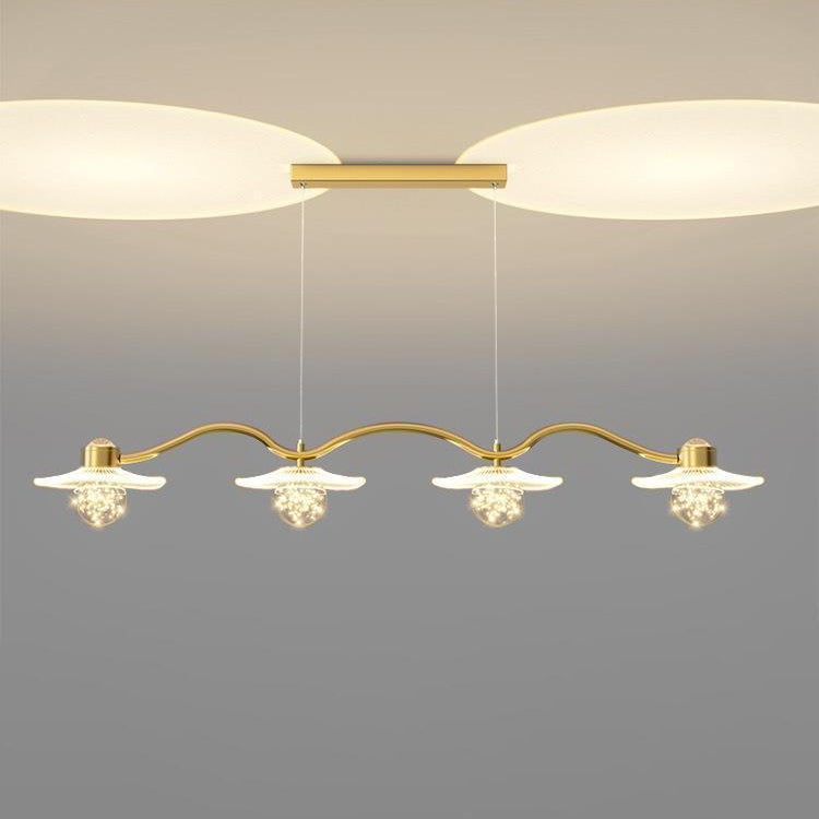 Lustre LED en fer acrylique matériel ciel étoilé de luxe moderne pour salle à manger 
