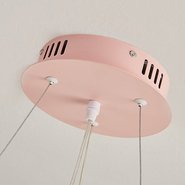 Contemporary Creative Disc Kids Cartoon Unicorn Orb Acrylic Iron Resin LED Chandelier For Bedroom