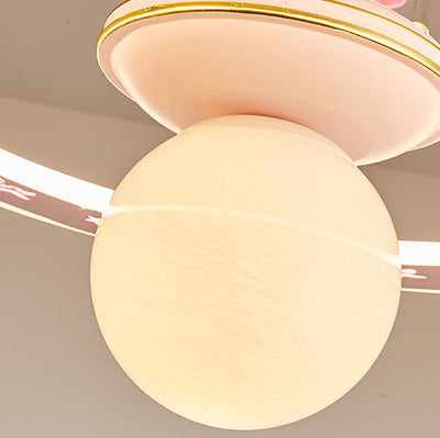 Contemporary Creative Disc Kids Cartoon Unicorn Orb Acrylic Iron Resin LED Chandelier For Bedroom