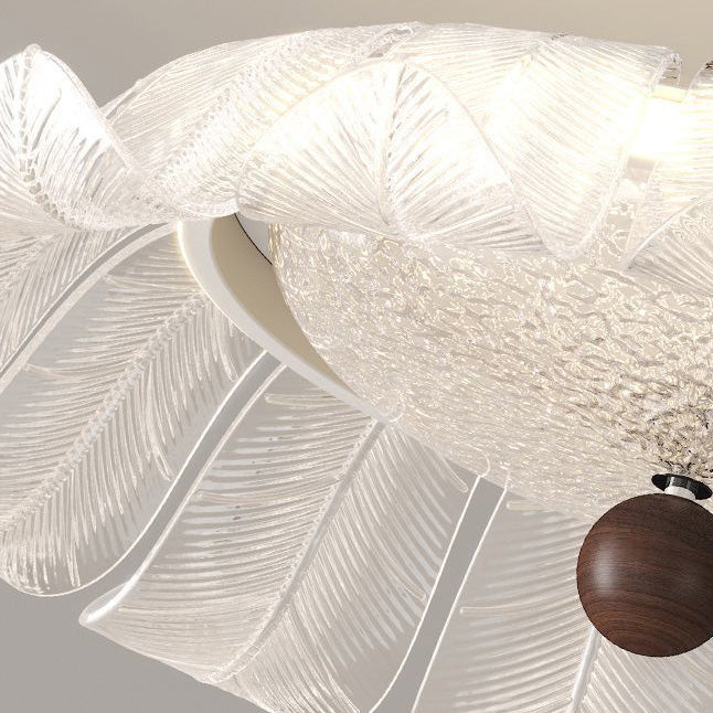 Plafonnier LED en fer rond traditionnel français avec pétales en verre acrylique pour chambre 