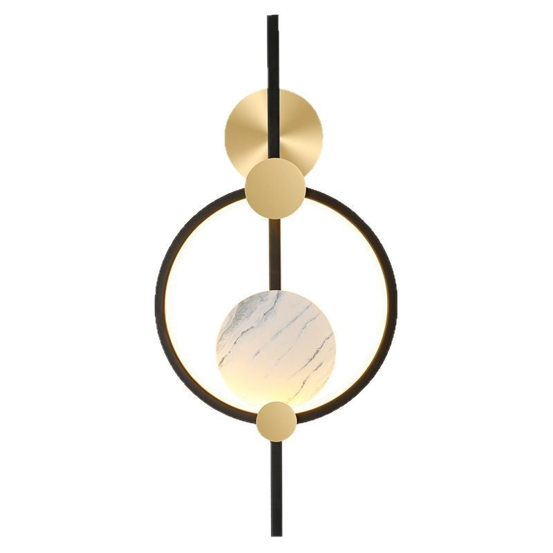 Lámpara de Aplique de Pared LED de Aluminio y Silicona con Círculo de Costura Redonda de Simplicidad Moderna para Sala de Estar 