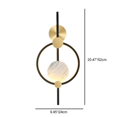 Lámpara de Aplique de Pared LED de Aluminio y Silicona con Círculo de Costura Redonda de Simplicidad Moderna para Sala de Estar 