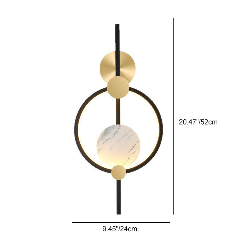 Lámpara de Aplique de Pared LED de Aluminio y Silicona con Círculo de Costura Redonda de Simplicidad Moderna para Sala de Estar 