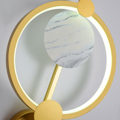 Lámpara de Aplique de Pared LED de Aluminio y Silicona con Círculo de Costura Redonda de Simplicidad Moderna para Sala de Estar 