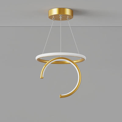 Modern Minimalist Round Semicircle Silicone Aluminum Iron LED Pendant Light For Hallways