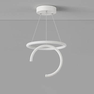 Modern Minimalist Round Semicircle Silicone Aluminum Iron LED Pendant Light For Hallways