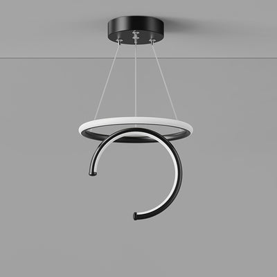 Modern Minimalist Round Semicircle Silicone Aluminum Iron LED Pendant Light For Hallways