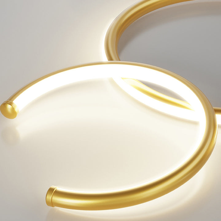 Lámpara colgante LED de silicona, aluminio y hierro con semicírculo redondo minimalista moderno para pasillos 