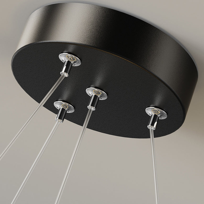 Lámpara colgante LED de silicona, aluminio y hierro con semicírculo redondo minimalista moderno para pasillos 