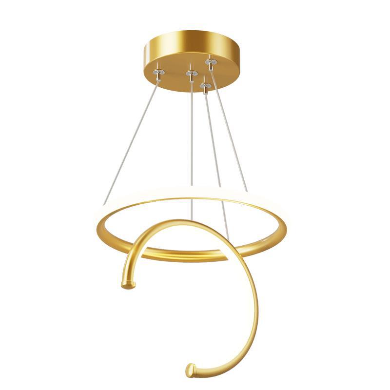 Lámpara colgante LED de silicona, aluminio y hierro con semicírculo redondo minimalista moderno para pasillos 