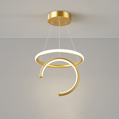 Modern Minimalist Round Semicircle Silicone Aluminum Iron LED Pendant Light For Hallways