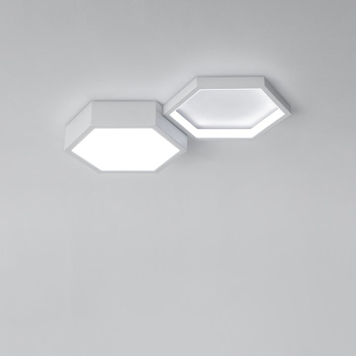 Lumière de plafond encastrée LED en hexagone minimaliste moderne en silicone acrylique aluminium fer pour salon 