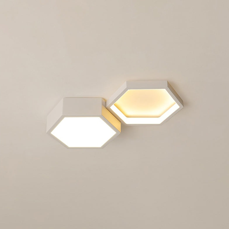 Lumière de plafond encastrée LED en hexagone minimaliste moderne en silicone acrylique aluminium fer pour salon 