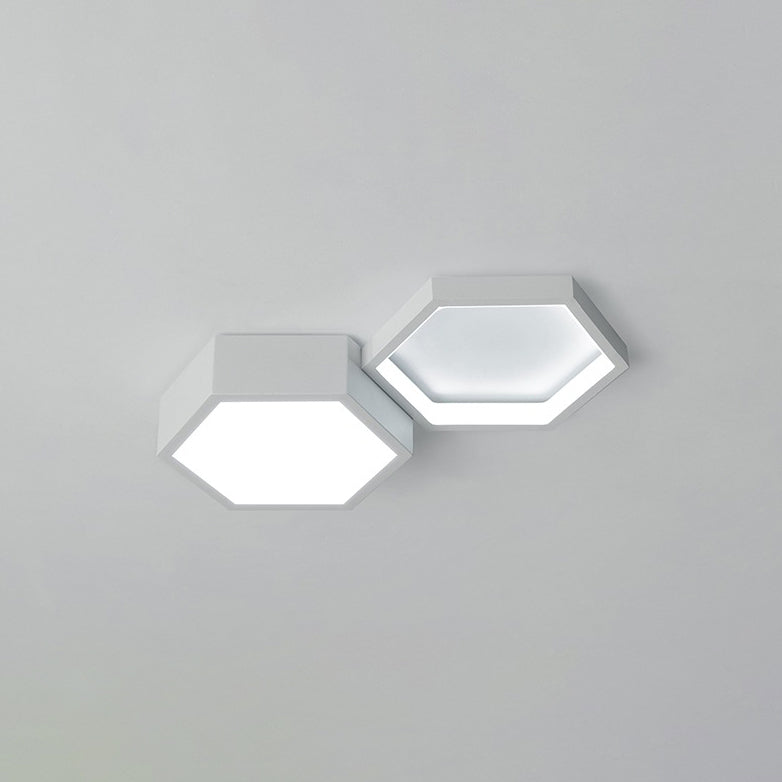 Lumière de plafond encastrée LED en hexagone minimaliste moderne en silicone acrylique aluminium fer pour salon 