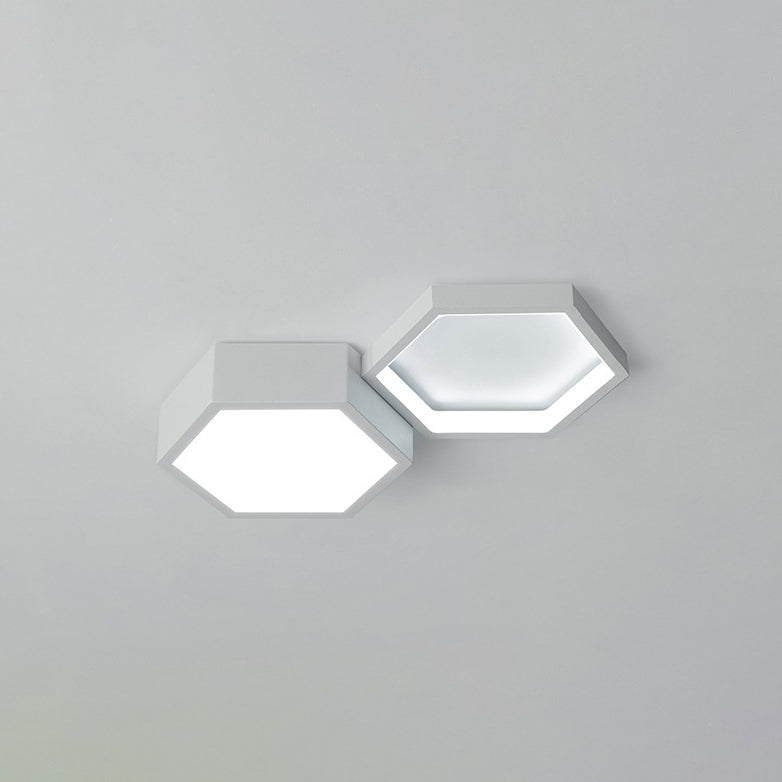 Lumière de plafond encastrée LED en hexagone minimaliste moderne en silicone acrylique aluminium fer pour salon 