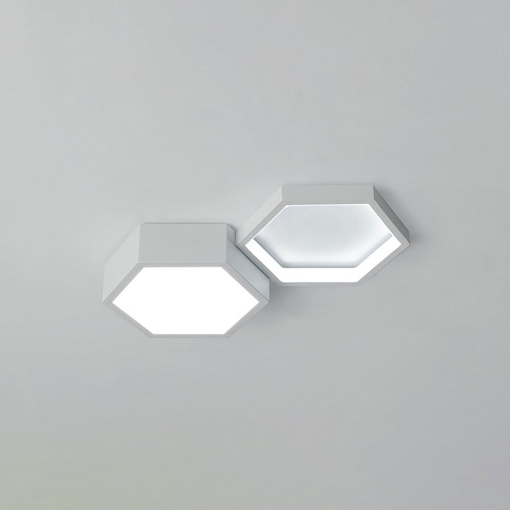 Lumière de plafond encastrée LED en hexagone minimaliste moderne en silicone acrylique aluminium fer pour salon 
