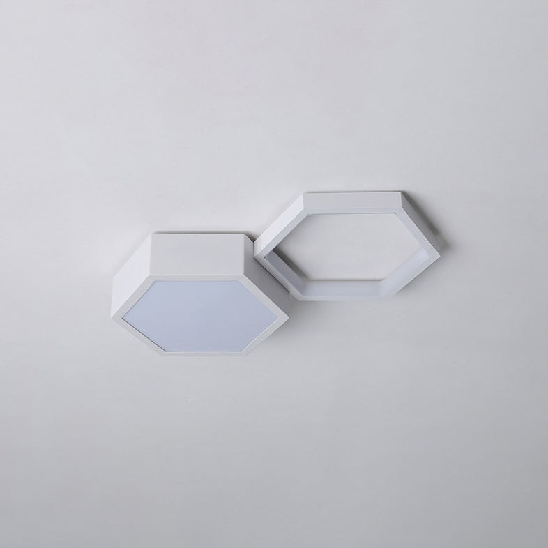 Lumière de plafond encastrée LED en hexagone minimaliste moderne en silicone acrylique aluminium fer pour salon 