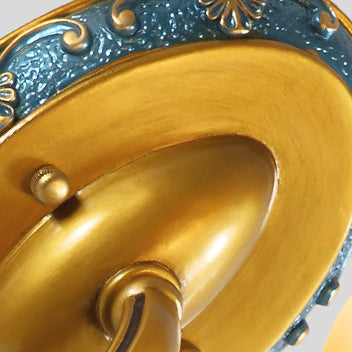 Lámpara de Aplique de Pared de Resina de Hierro con Vidrio de Gloria de la Mañana Europea Tradicional 1/2 - Luz para Pasillos 