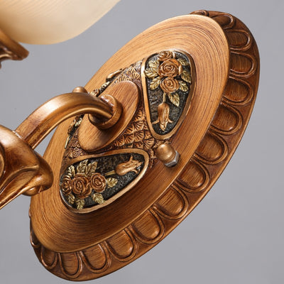 Lámpara de Aplique de Pared de Resina de Gloria Matutina Europea Tradicional de Vidrio 1 - Luz Para Pasillos 