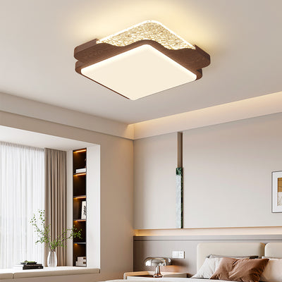 Contemporary Retro Round Square Rectangle Iron Roto-molding LED Flush Mount Ceiling Light For Bedroom