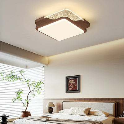 Contemporary Retro Round Square Rectangle Iron Roto-molding LED Flush Mount Ceiling Light For Bedroom