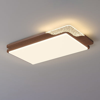 Contemporary Retro Round Square Rectangle Iron Roto-molding LED Flush Mount Ceiling Light For Bedroom