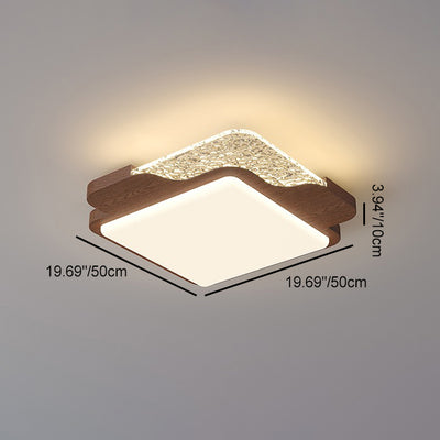 Contemporary Retro Round Square Rectangle Iron Roto-molding LED Flush Mount Ceiling Light For Bedroom