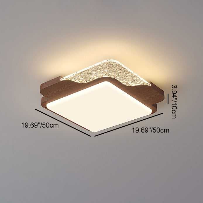 Contemporary Retro Round Square Rectangle Iron Roto-molding LED Flush Mount Ceiling Light For Bedroom