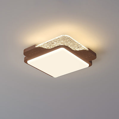 Contemporary Retro Round Square Rectangle Iron Roto-molding LED Flush Mount Ceiling Light For Bedroom