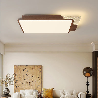 Contemporary Retro Round Square Rectangle Iron Roto-molding LED Flush Mount Ceiling Light For Bedroom