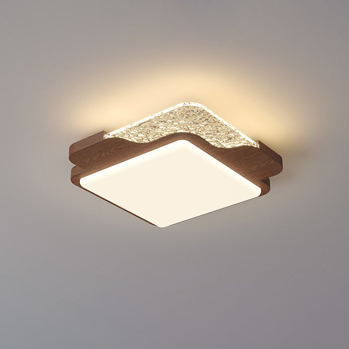 Contemporary Retro Round Square Rectangle Iron Roto-molding LED Flush Mount Ceiling Light For Bedroom