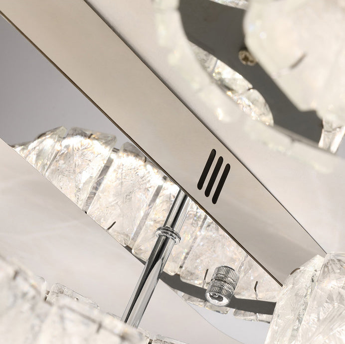 Plafonnier semi-encastré contemporain scandinave en acier inoxydable avec cristal LED pour chambre 