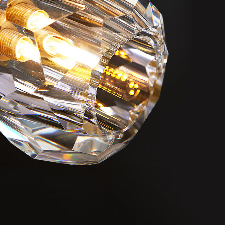 Luz de techo semiempotrada moderna de simplicidad redonda con hardware de diamante y cristal de 1 luz para pasillos 