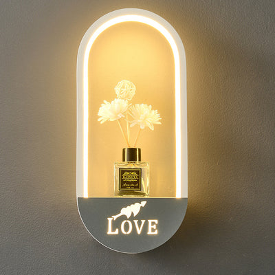 Modern Simplicity Oval PVC Lampshade Iron LED Wall Sconce Lamp For Living Room