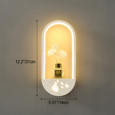 Modern Simplicity Oval PVC Lampshade Iron LED Wall Sconce Lamp For Living Room