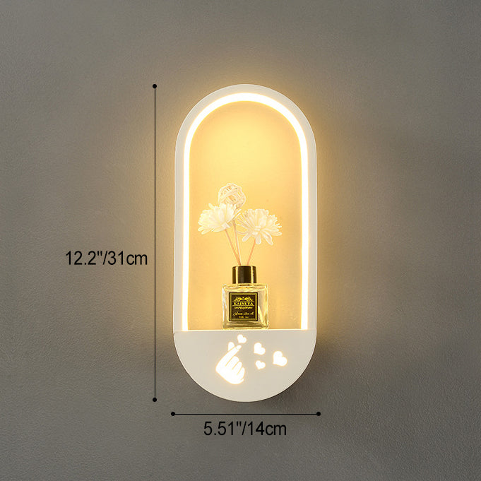 Modern Simplicity Oval PVC Lampshade Iron LED Wall Sconce Lamp For Living Room